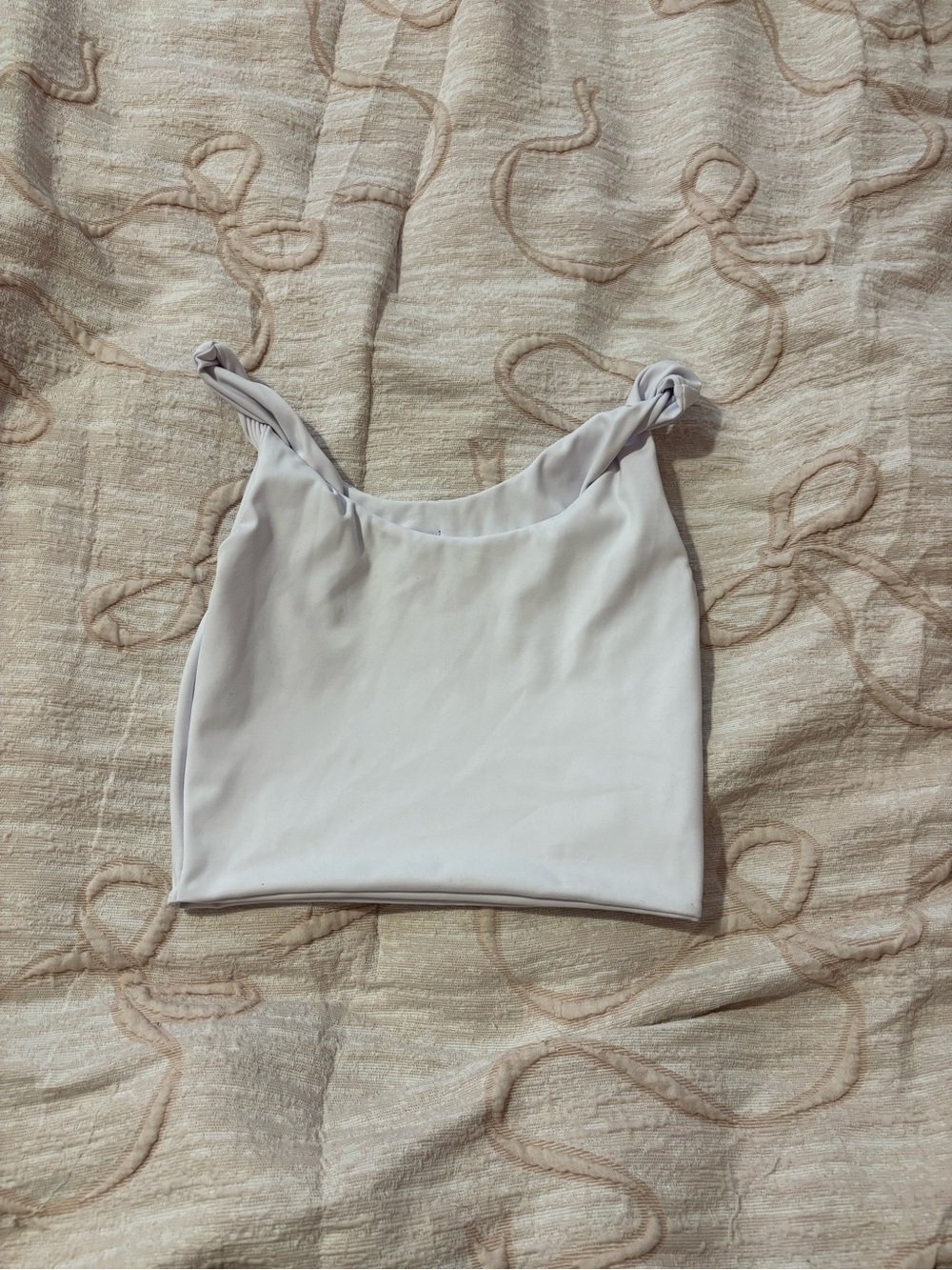 Twist Strap Cream Crop Cami Tiger Friday